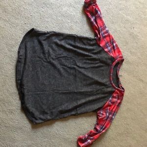 Red Plaid Raglan top